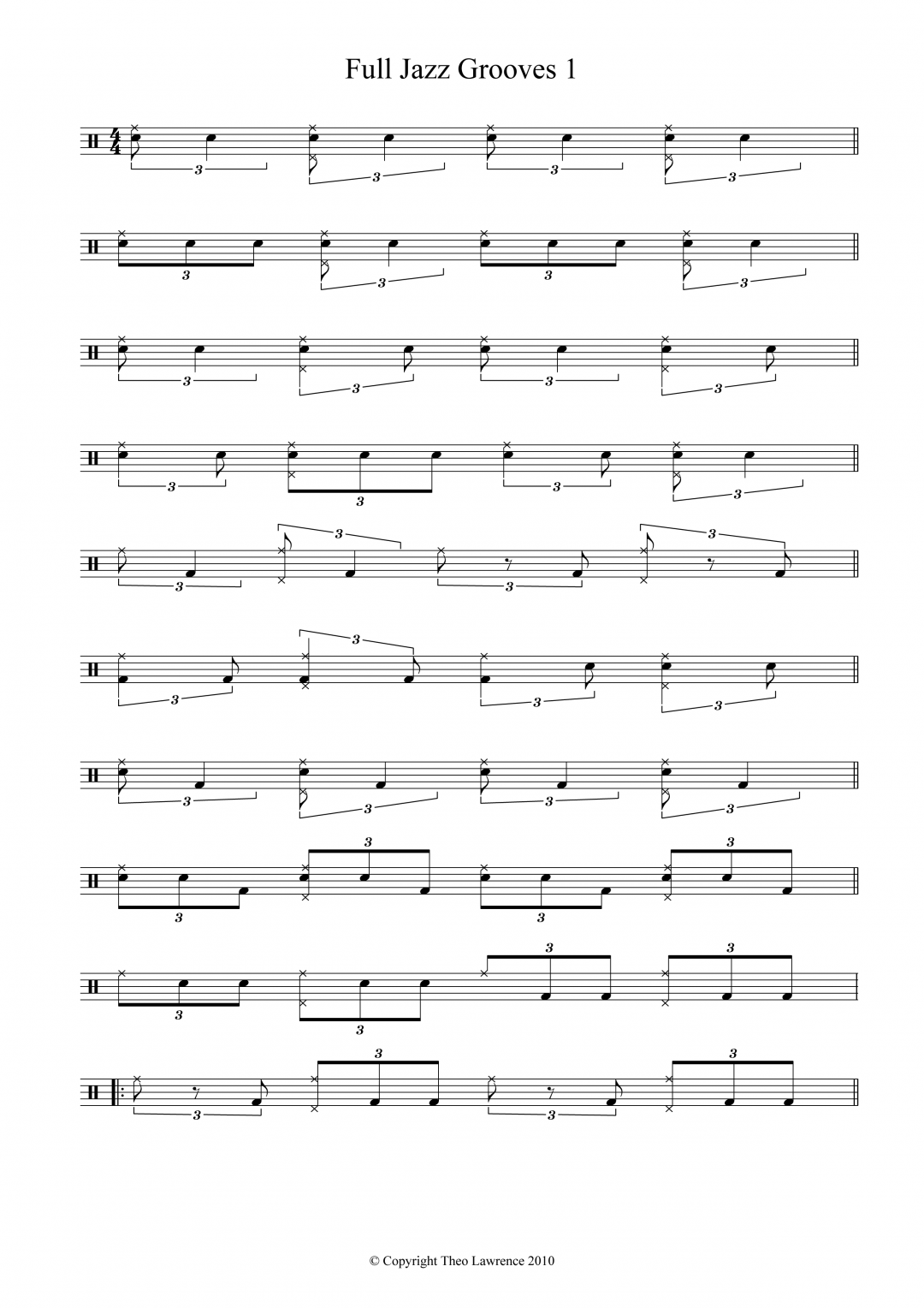 Jazz Drum Charts Free