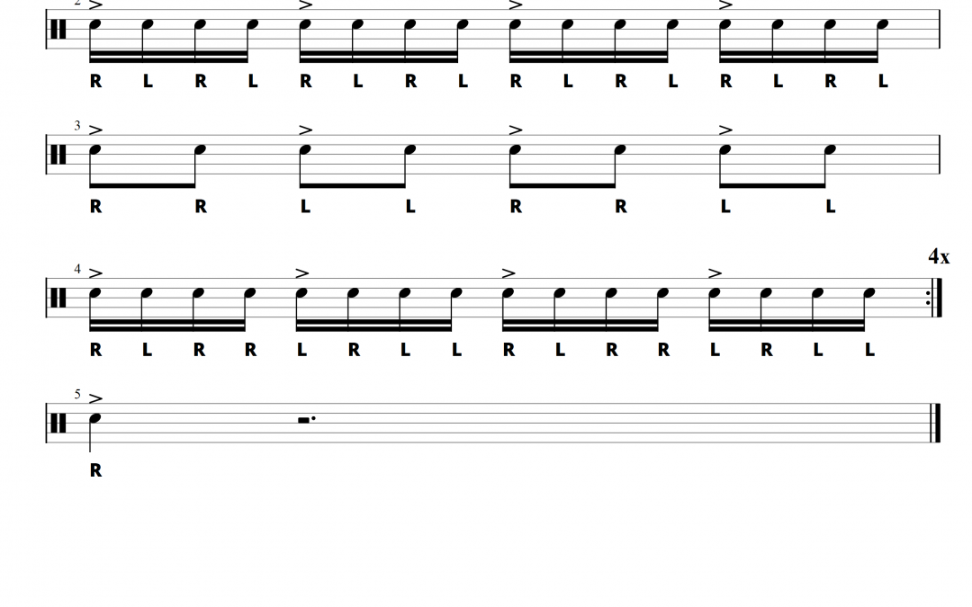 Accent Practice Exercise for Snare Drum
