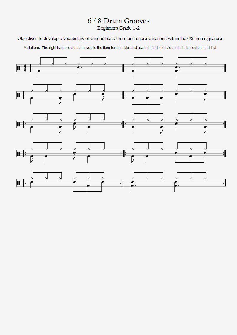 10 Drum Beats in a 6/8 Time Signature
