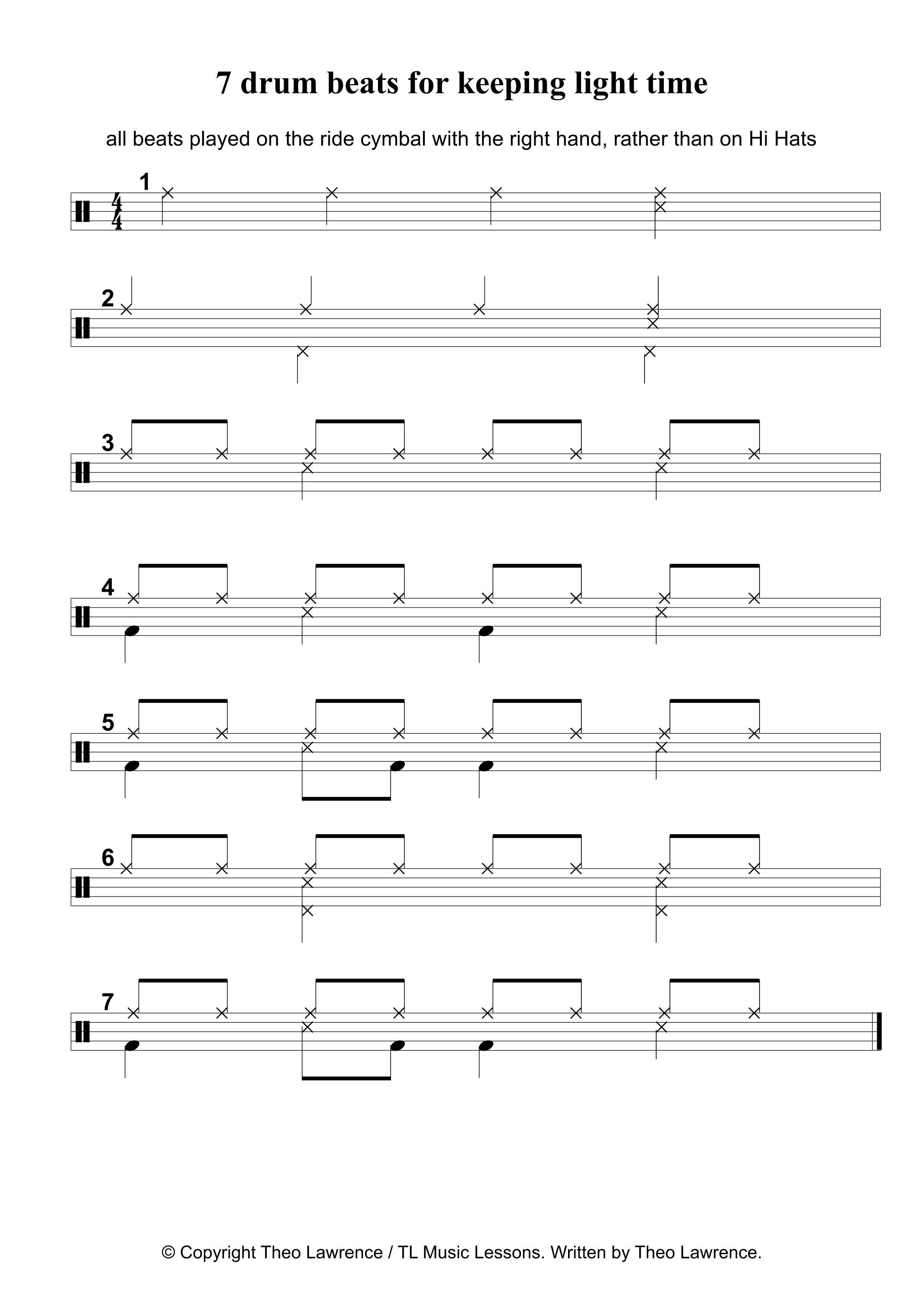 7 drum beats for keeping light time