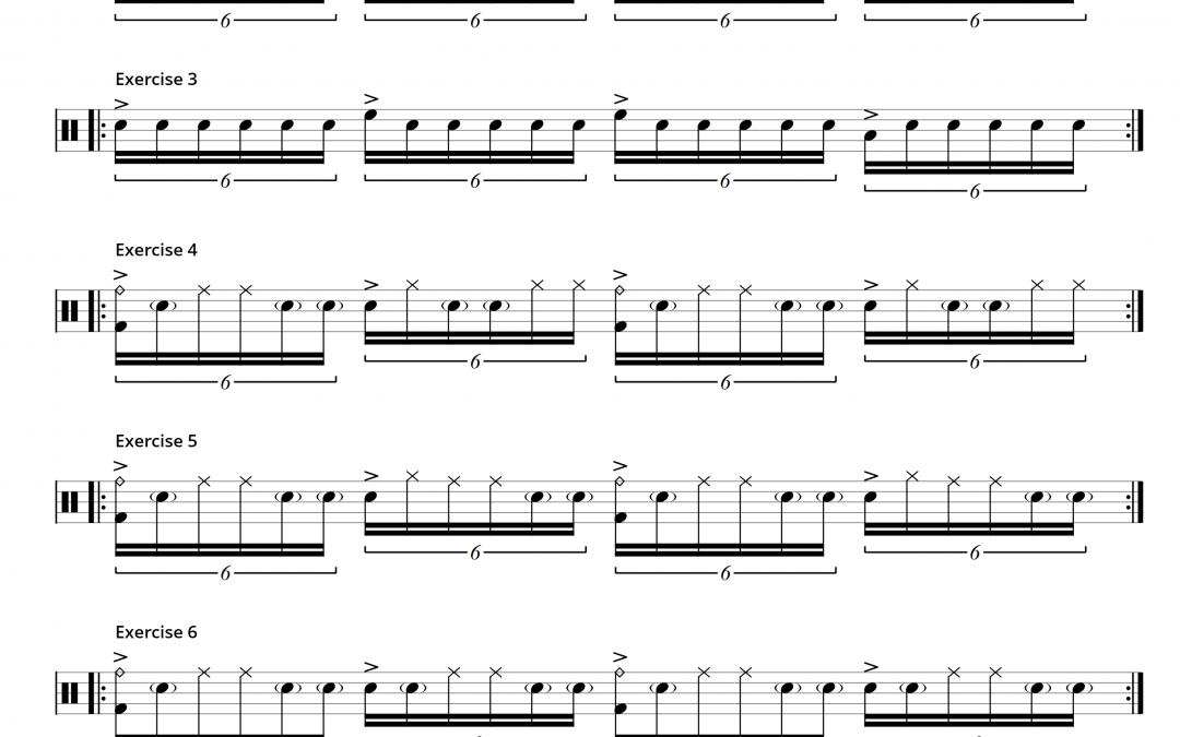 Creative exercises for paradiddile-diddle in sextuplet sixteenth notes learn drums for free