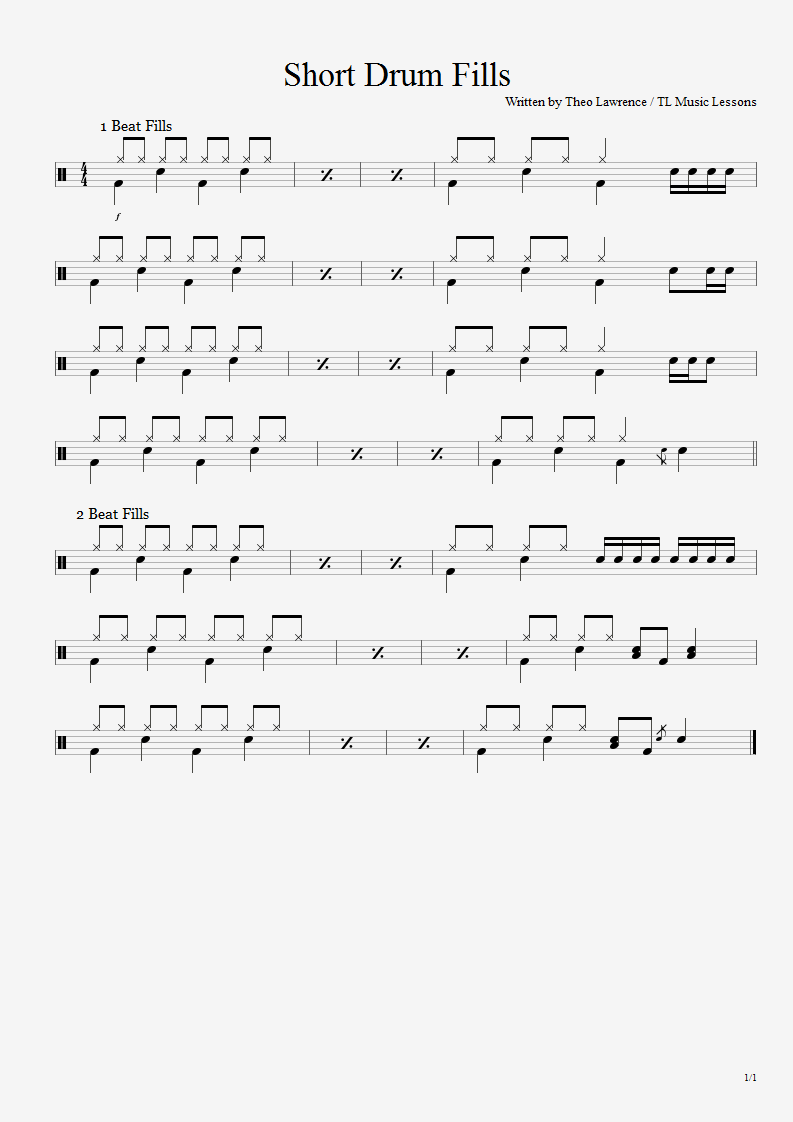 Short Drum Fills learn drums for free