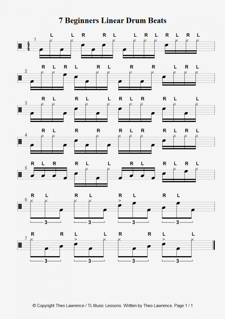 7 Linear drum beats for beginners – and the Mieze·Katze drum beat ...
