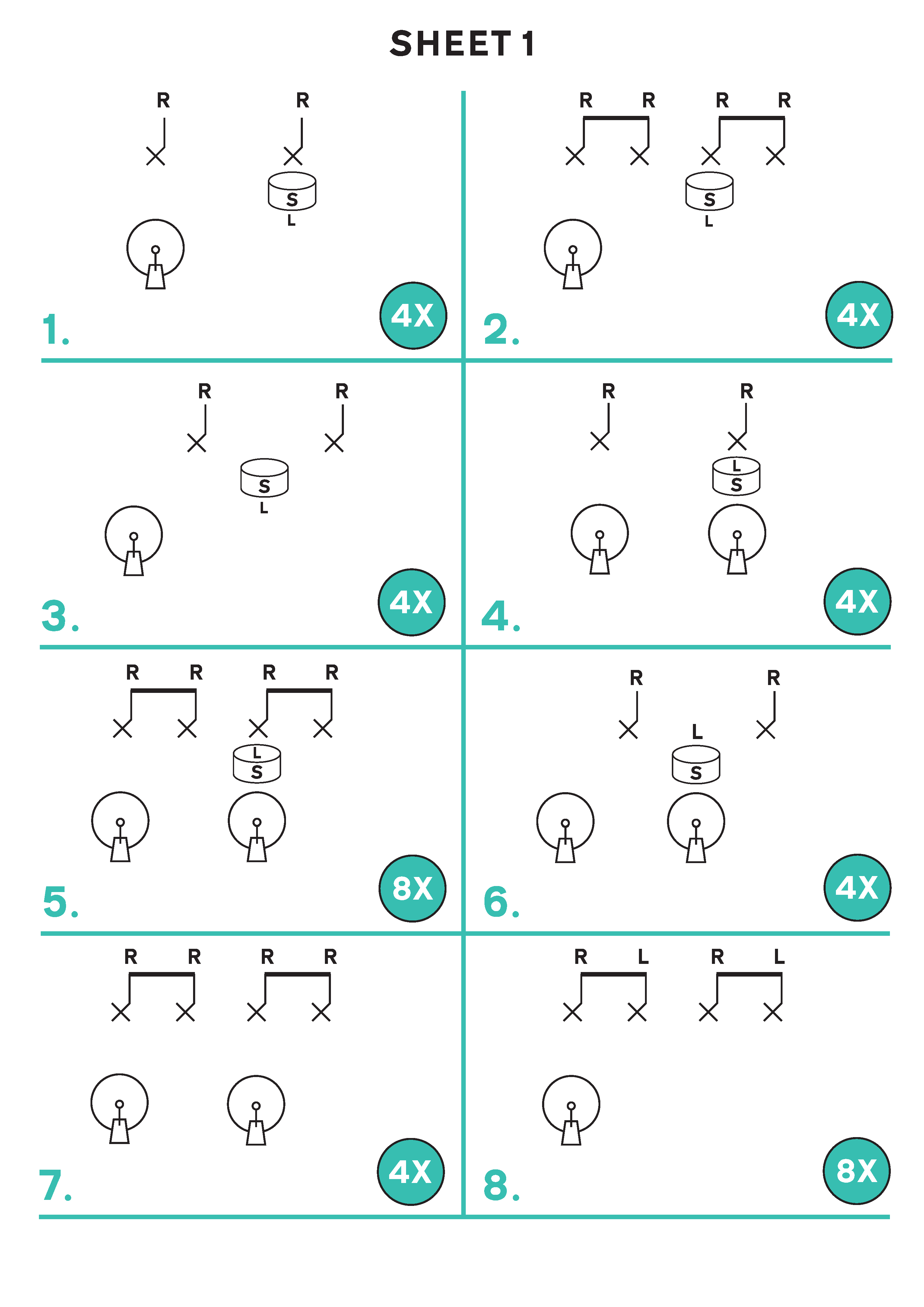 Sheet 1 – Easy Reading Beats & Fills