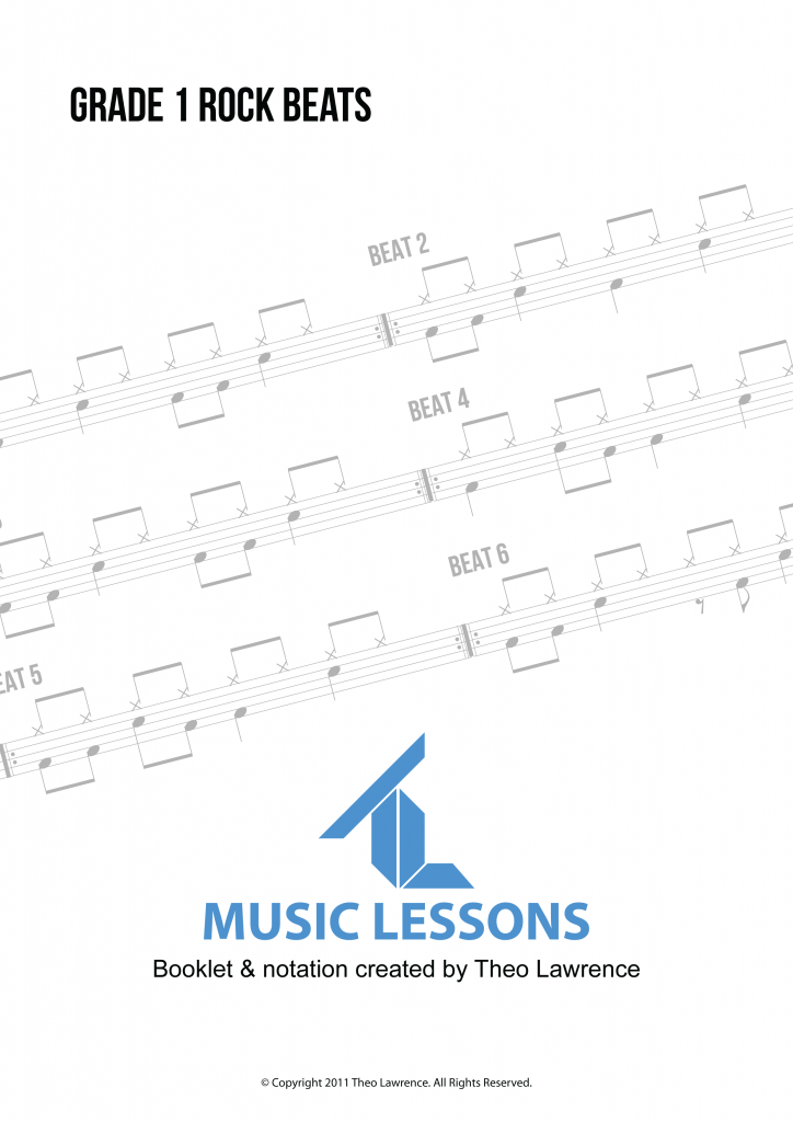 Grade 1 Rock Beats – Free PDF ebook – Learn Drums For Free