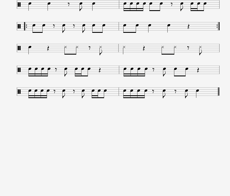 snare drum sheet music 8th note quaver rests learn drums for free