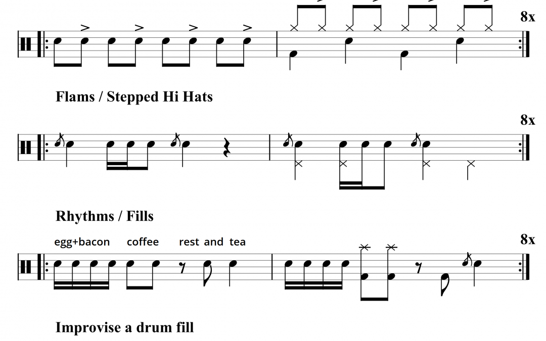 Drum Practice Routines – Sheet 2 – Grade 1-2