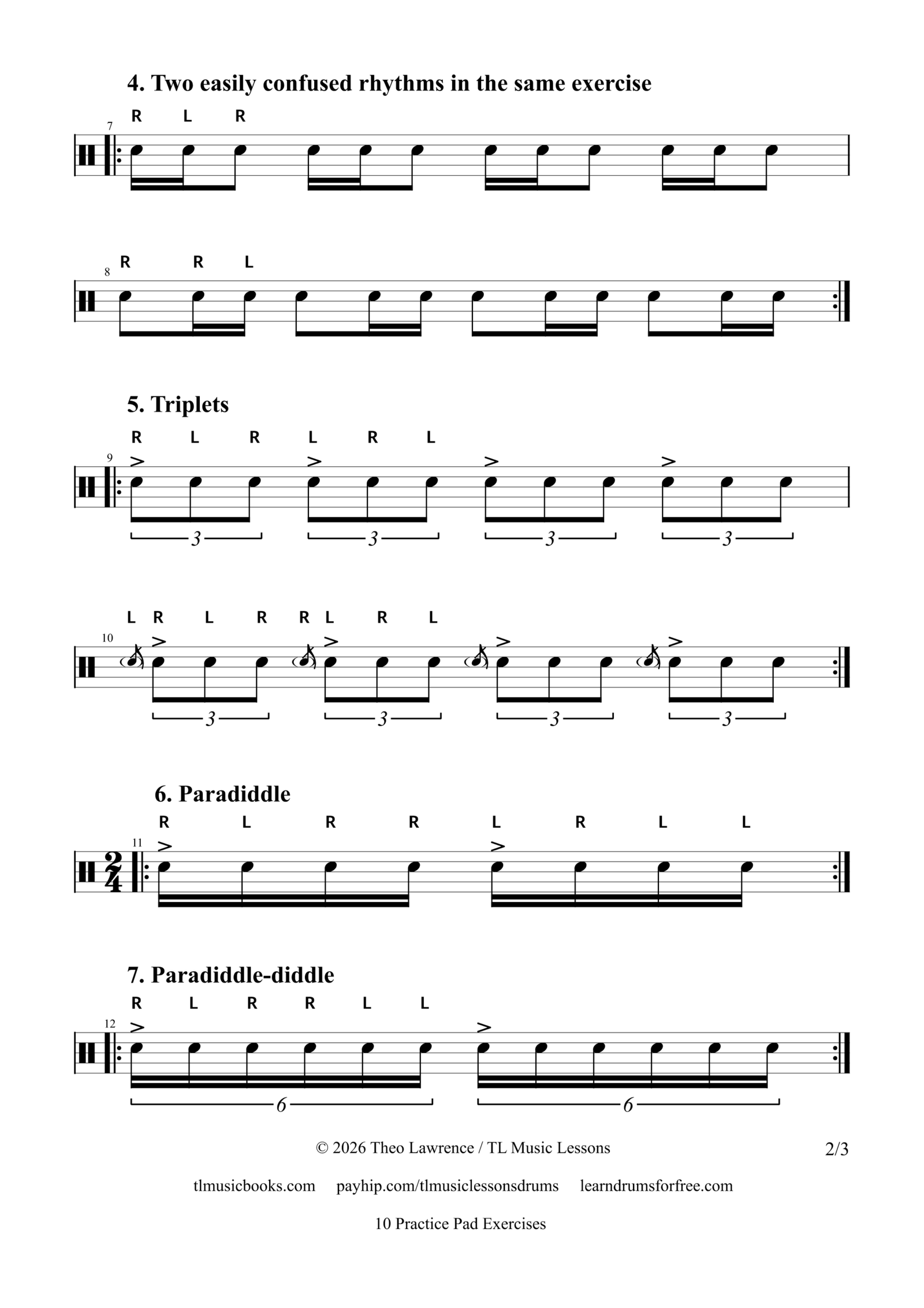 10 Practice Pad Exercises – beginners to intermediate – Learn Drums For ...