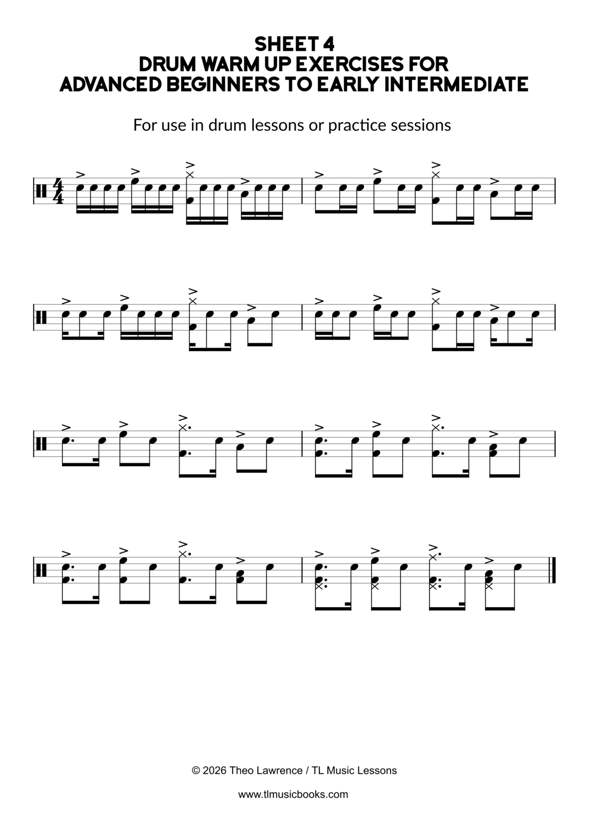 drum warm up exercises for grades 2-4