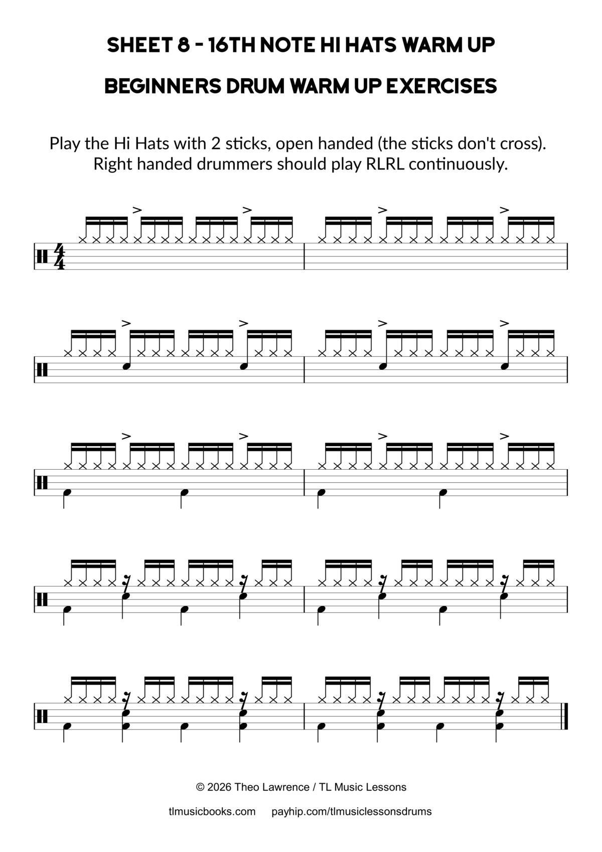 Beginners16th Note hi hats warm up